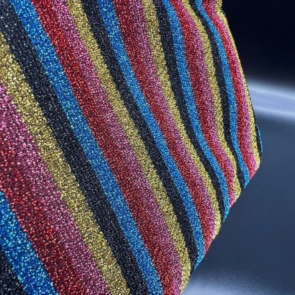 Shimmery striped clutch or makeup bag